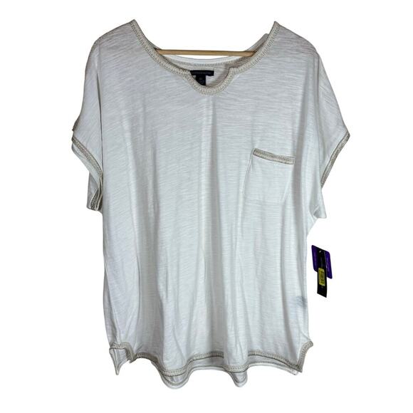 NEW Westbound Women Plus Top Size 100% Cotton Slub Knit Boxy Cottage Boho 2X - Picture 1 of 7